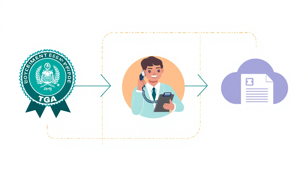 Illustrated three‑step checklist for verifying a legitimate online pharmacy.
