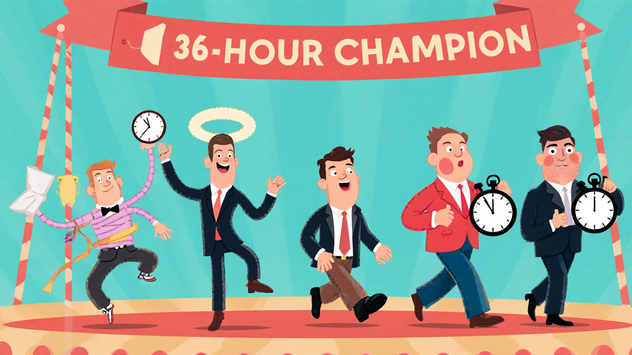 Five cartoon ED medications as characters in a circus, with Tastylia as the champion.