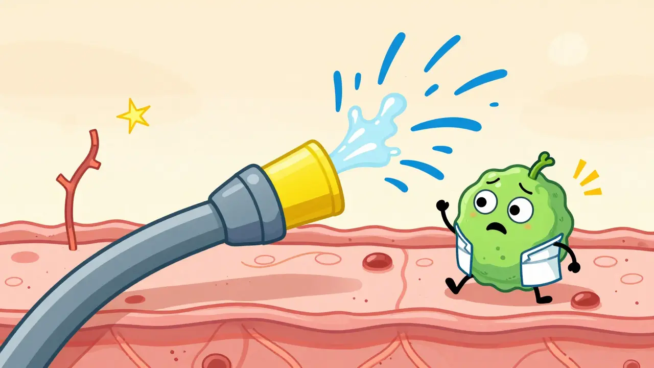 Microscopic mast cells exploding like confetti cannons, spraying histamine through leaky blood vessels.