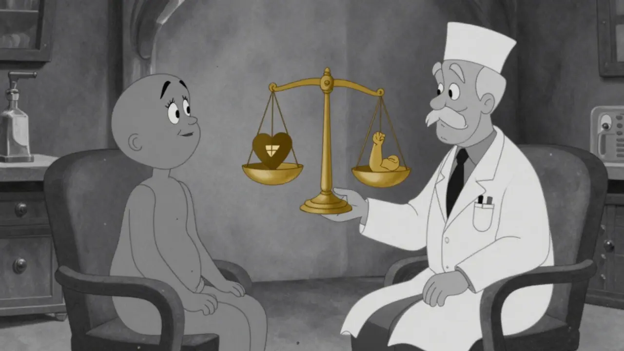 Patient and doctor balancing heart health and muscle safety